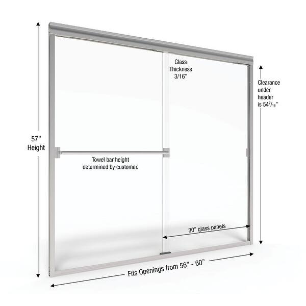 Shop Basco 3400 60rn Classic 57 High X 60 Wide Bypass Framed Tub