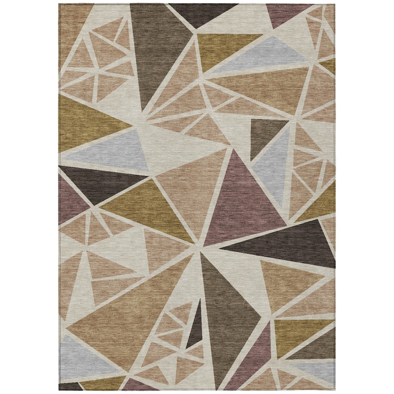 HomeRoots Geometric Transitional Rectangle Outdoor Rug
