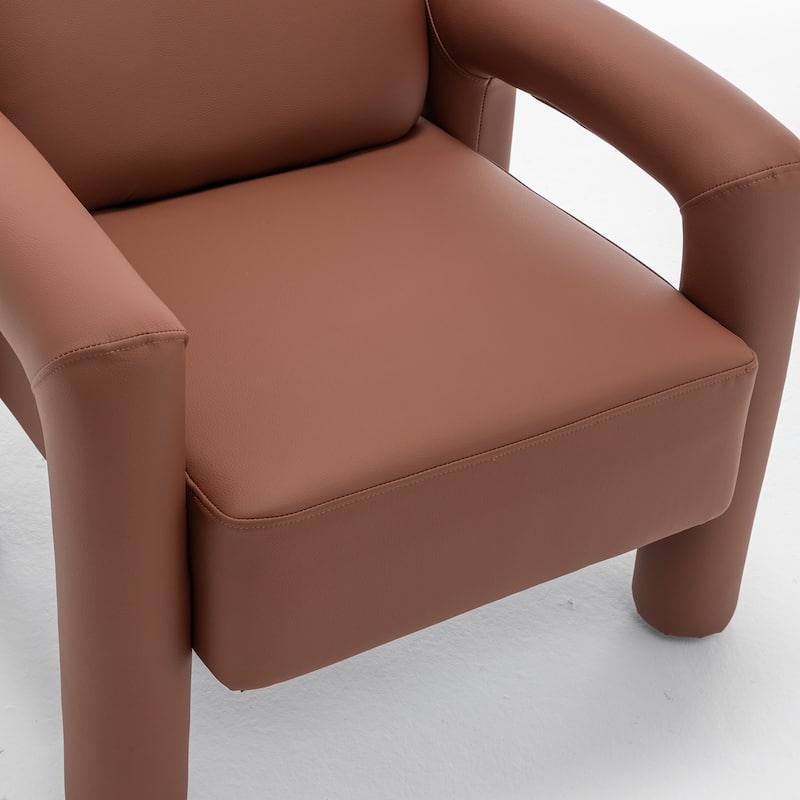 SEYNAR Modern PU Leather Accent Chair with Tubular Multifunctional Legs for Living Room Set of 2