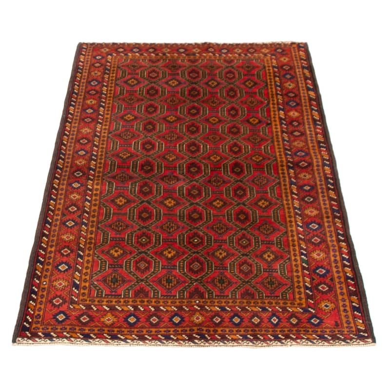 Teimani Red Rug 3'10" x 6'1" - 3'10 x 6'1