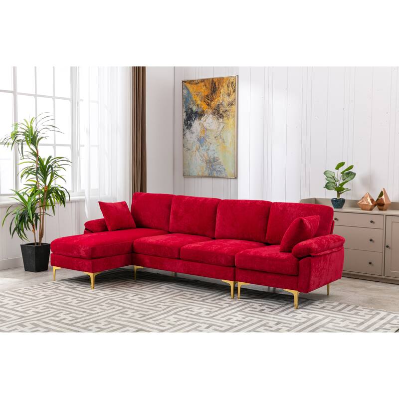 Accent Sofa Set Lshape Couch Set with Ottomans Sofa for Livingroom