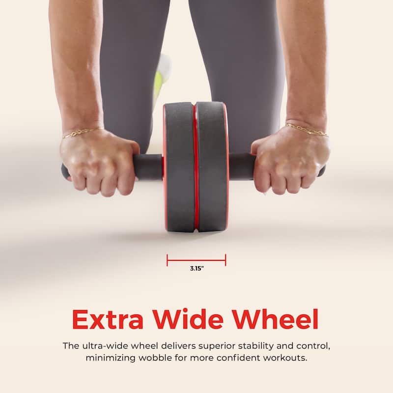 Sunny Wide Ab Core Roller Wheel & Knee Pad - NO. 090