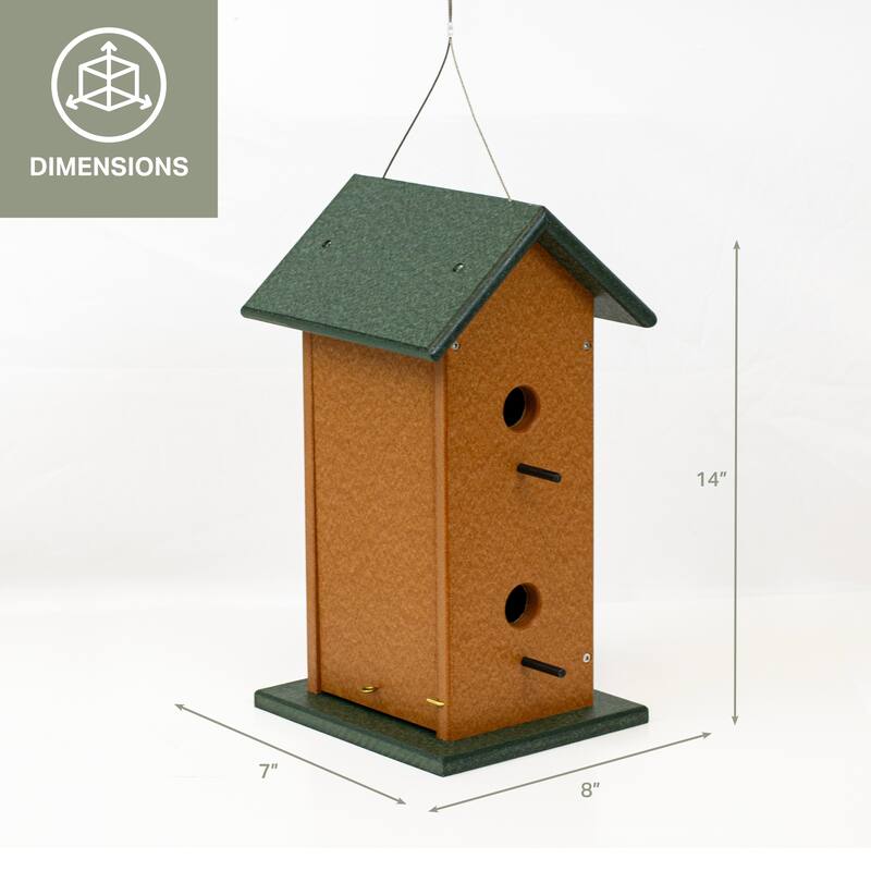 OUTDOOR LEISURE PRODUCTS Model GM35TGC Double Bird House Made of High Density Poly Resin