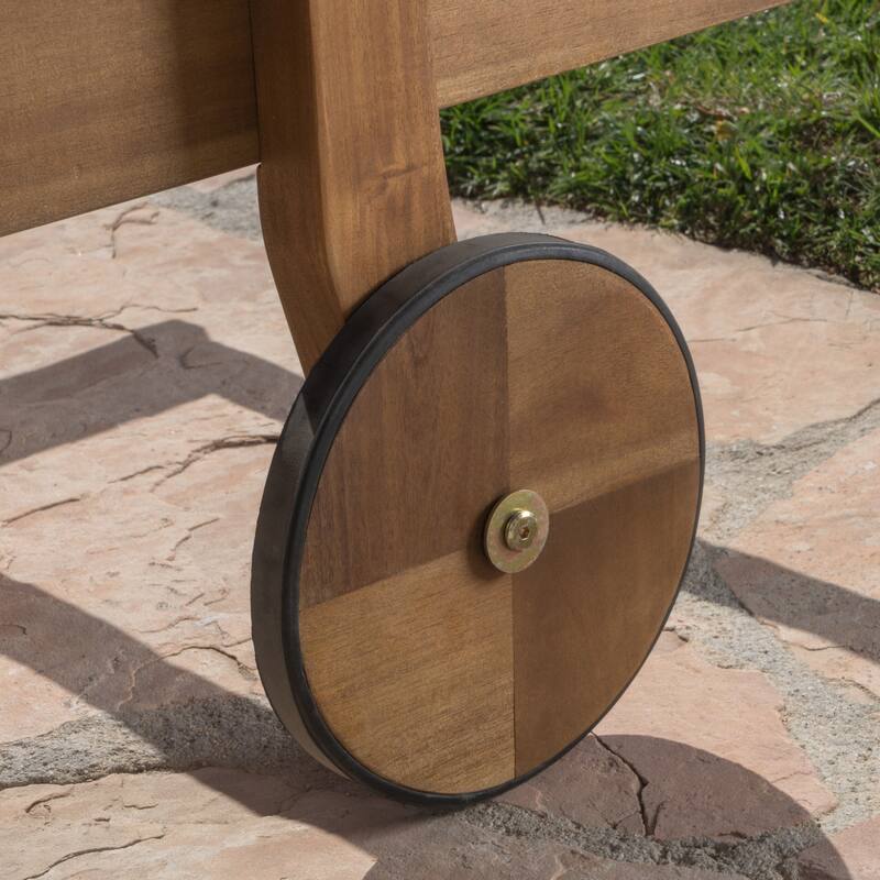 Perla Acacia Wood Chaise Lounge (Set of 2) by Christopher Knight Home