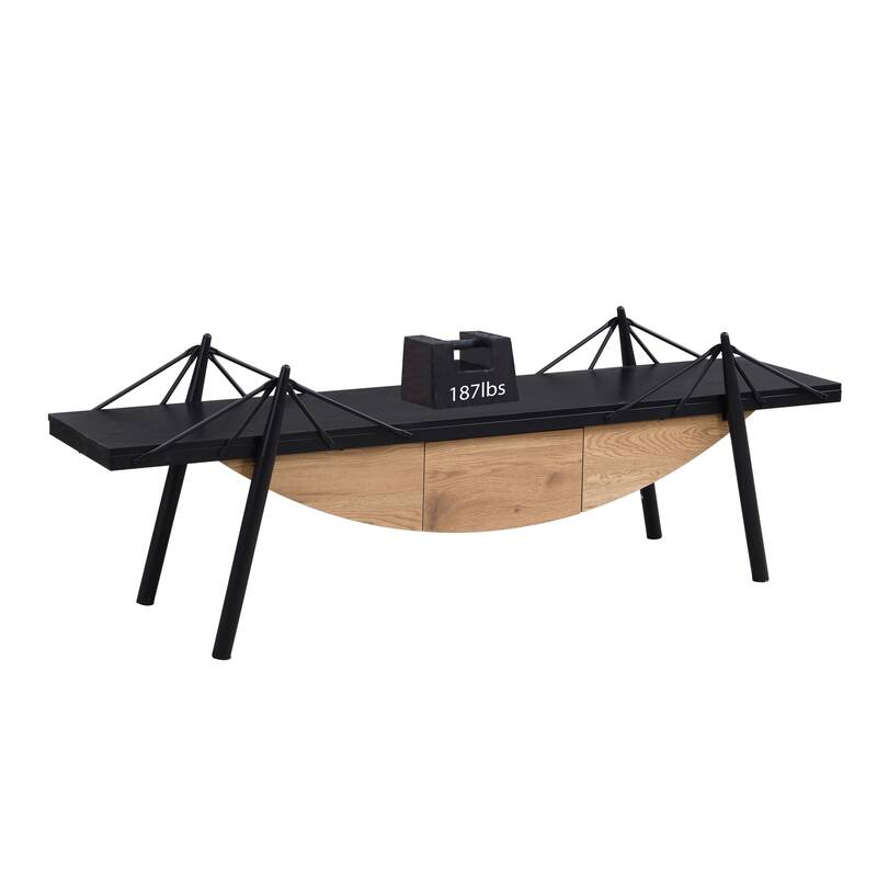 70.87" Nautical Console Table with Storage Drawer & Metal Frame