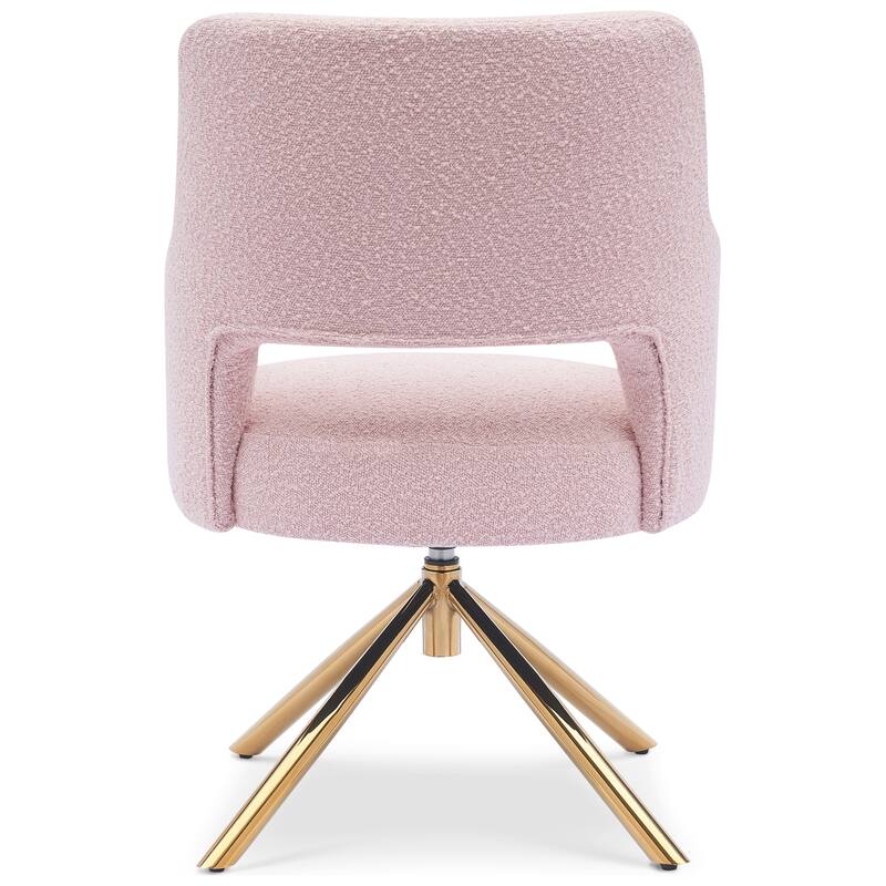 Boucle Polyester Upholstered Swivel Accent Chair - Stain Resistant (Set of 4)