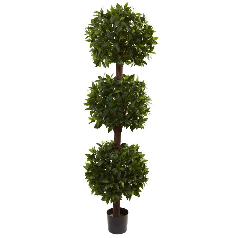 Sweet Bay Topiary Tree - 6.5ft Indoor Outdoor Ball Planter - Timeless Home Decor - 6.5ft.