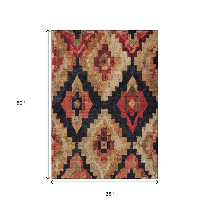 HomeRoots Aztec Transitional Rectangle Outdoor Rug