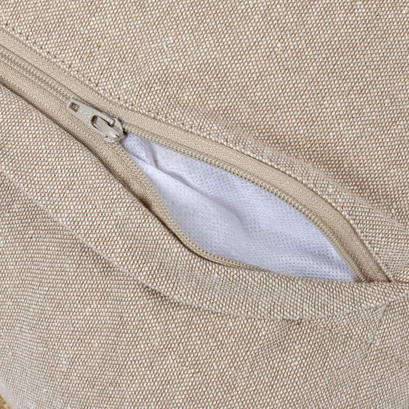 Cotton Tufted Pillow with Chambray Back