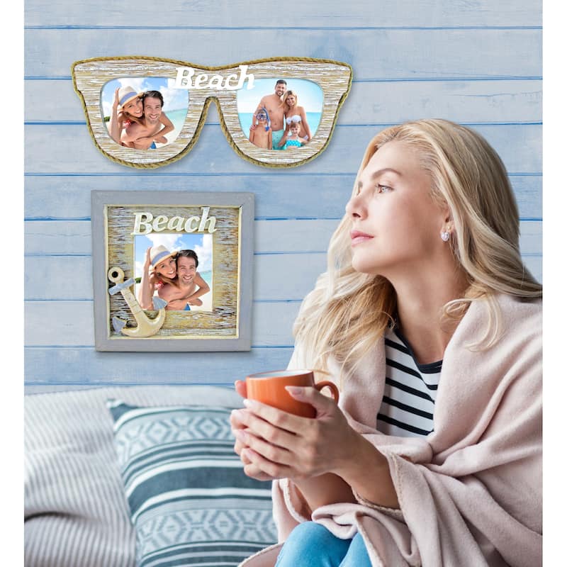 CoTa Global Vintage Beach Sunglass Double Photo Frame and Beach Frame