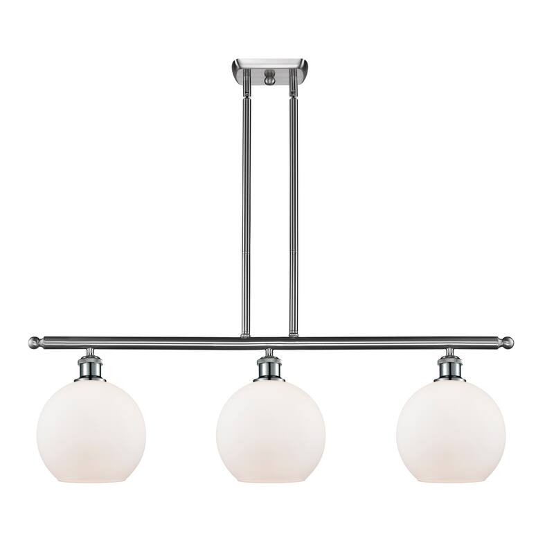 Innovations Lighting 516-3I-11-36 Athens Linear Athens 3 Light 36" - Brushed Satin Nickel / Matte White