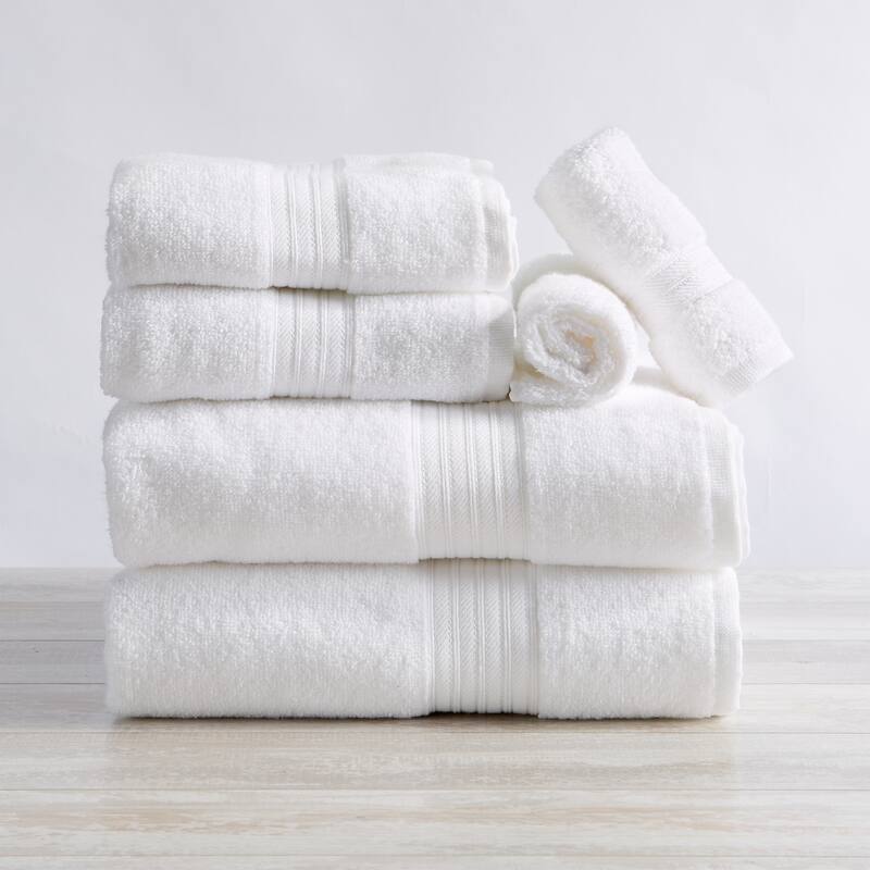 Linery & Co. Ringspun Cotton Bath Towel - 6 Piece Set - White