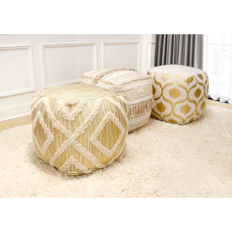 Pasargad Home Grandcanyon Cotton Pouf