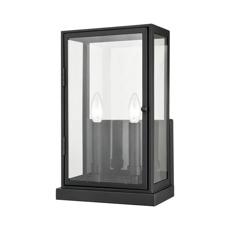 Foundation 1-Light Outdoor Sconce - Matte Black - 15 inch Tall - Matte Black
