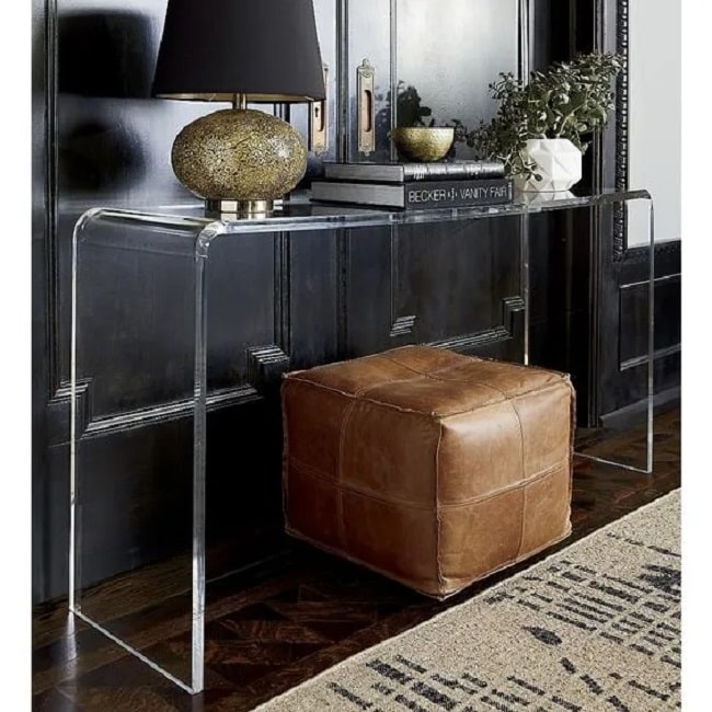Acrylic gold console shop table