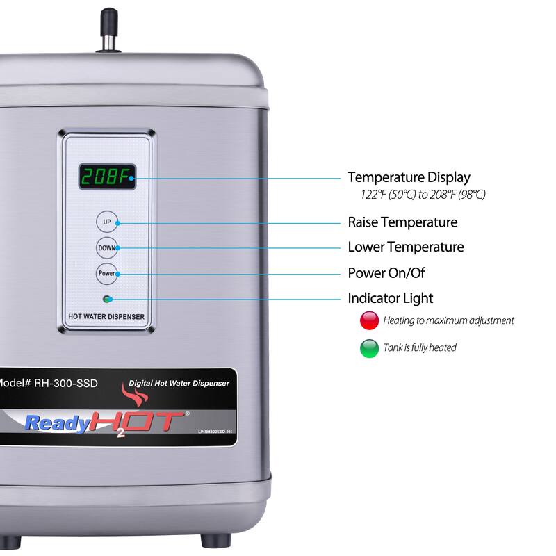 Instant Hot Water Dispenser with Single Handle Brushed Nickel Faucet
