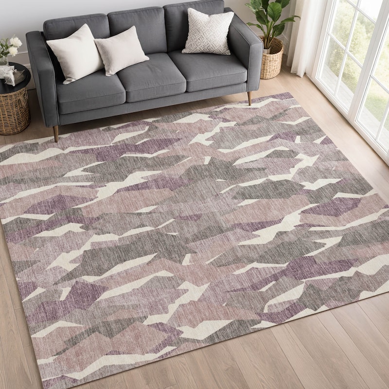 Machine Washable Indoor/ Outdoor Contemporary Dylan Chantille Rug