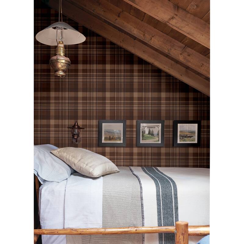 Dutton Plaid Rust Wallpaper