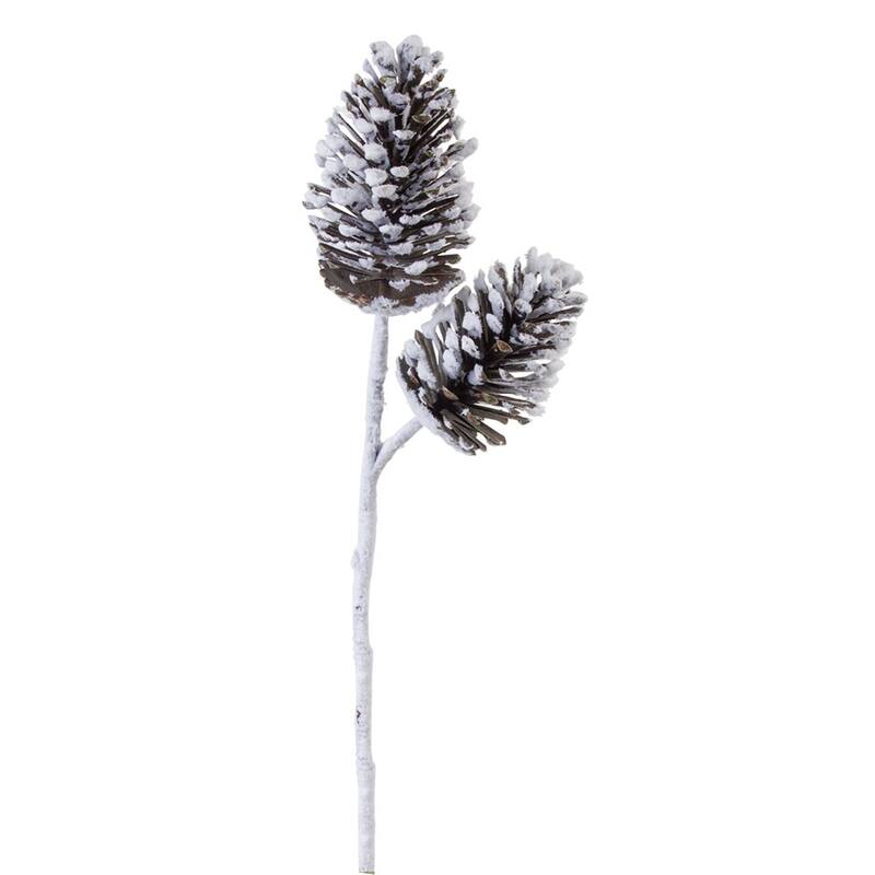 Pine Cone Spray (Set of 6) - White