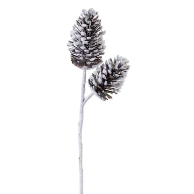 Pine Cone Spray (Set of 6) - White