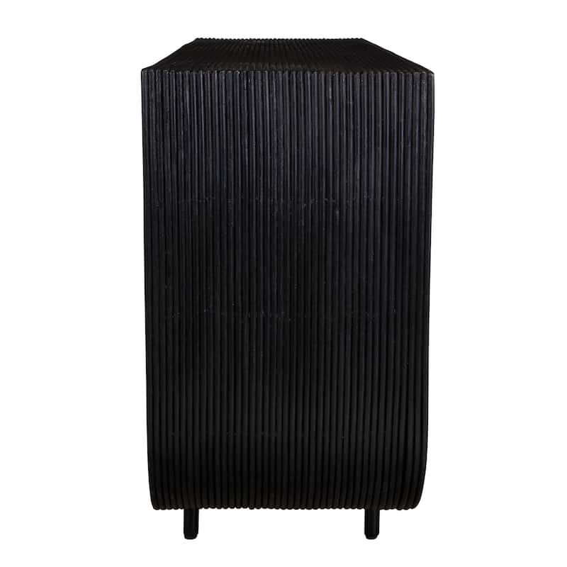 Solid Rattan Console Table - 57.5" - Black