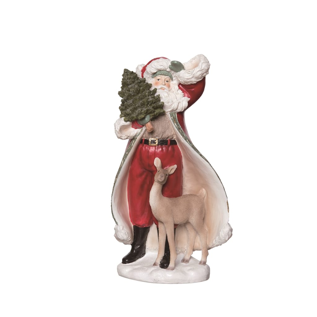 Transpac Resin 12.5 in. Multicolor Christmas Gilded Accent Santa Figurine