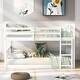 preview thumbnail 15 of 24, Full over Full Bunk Bed with Ladder & Gray Solid Wood