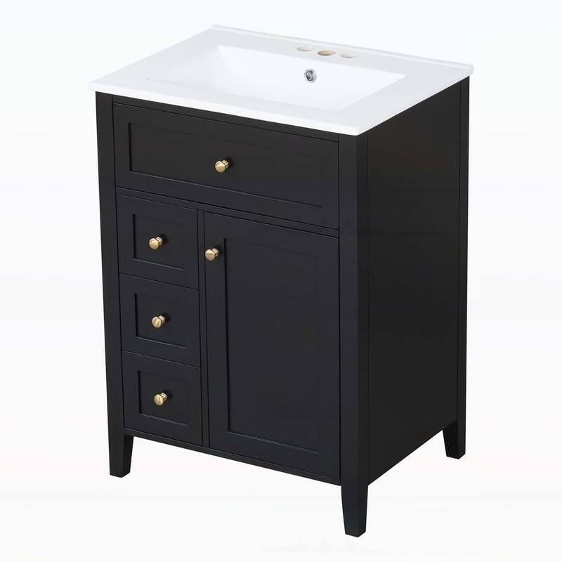Freestanding Vanity Set with 3 Drawers,Adjustable Shelf