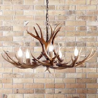 Apollo Adjustable Resin Antler 5-Light LED Chandelier, by JONATHAN  Y - 30"