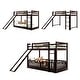 preview thumbnail 11 of 47, Sturdy Twin Over Twin Bunk Bed with Slide, Ladder, and Guardrails for Kids
