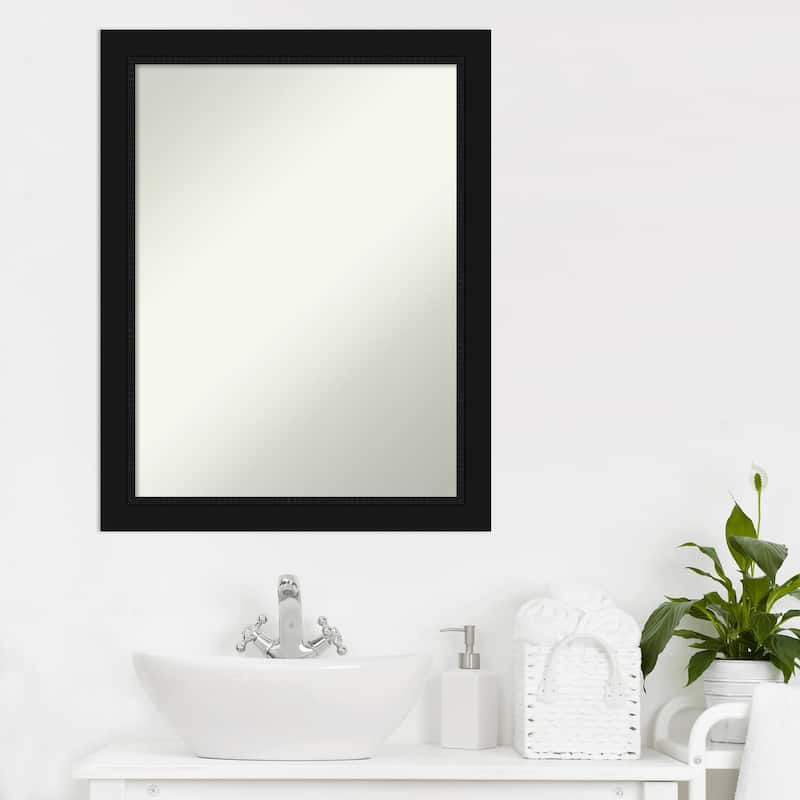 Non-Beveled Bathroom Wall Mirror - Avon Black Frame