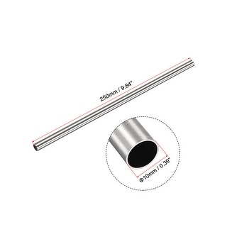 304 Stainless Steel Round Tubing 10mm OD 0.4mm Wall Thickness 250mm Length 4 Pcs 