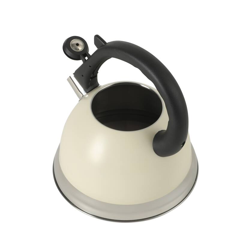 Oster Clarefield 2.4 Qt Whistling Tea Kettle with Lid, Heat-Resistant Nylon Handle and Knob, Stainless Steel Trim