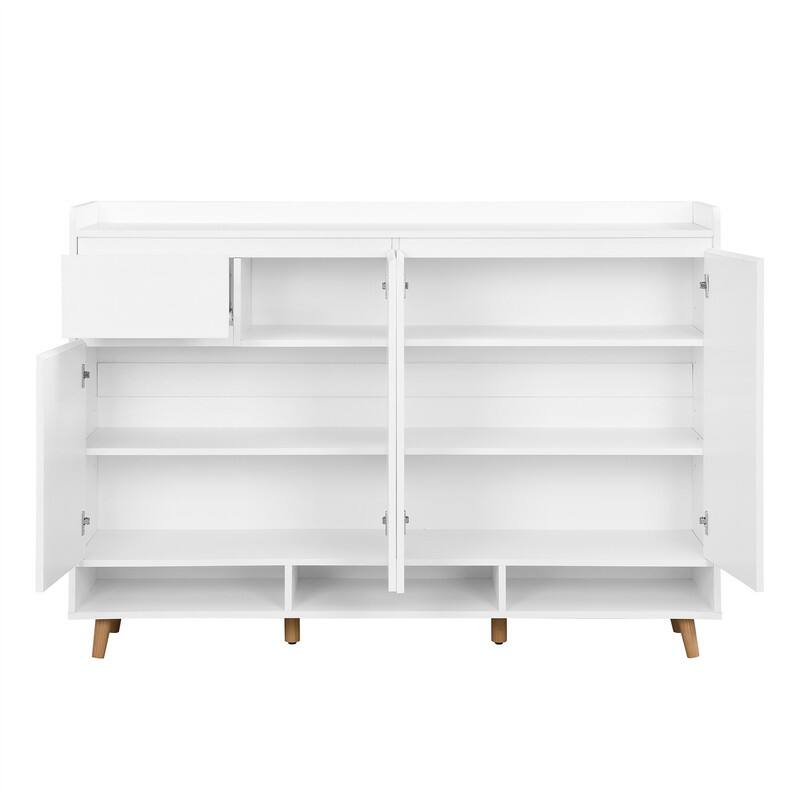 Sleek Shoe Cabinet with Adjustable Shelves, Minimalist Shoe Rack with 1 Drawer and Adjustable Shelves, Shoe Storage Organizer