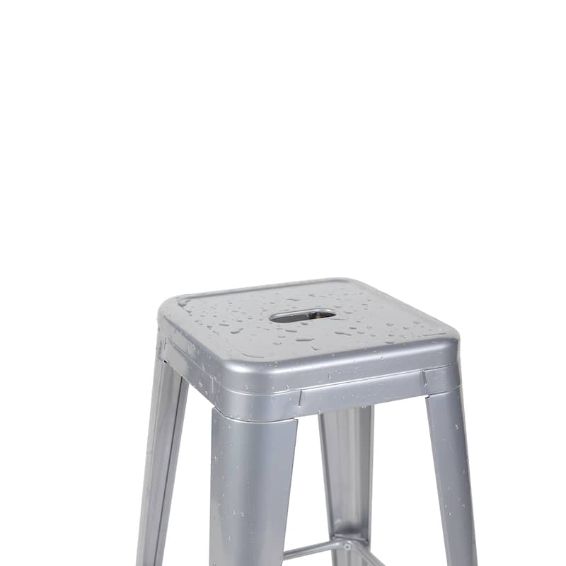 AC Pacific 30 Inch Industrial Stackable Metal BarStools Set of 2