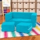 preview thumbnail 30 of 48, Jaxx Zipline Modular Kids Loveseat with Ottomans Teal