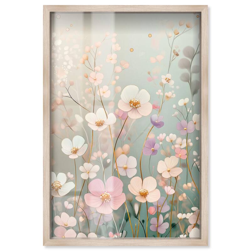 Tiny Blooms I Shadowbox by Art Remedy - Natural - 36" x 54"