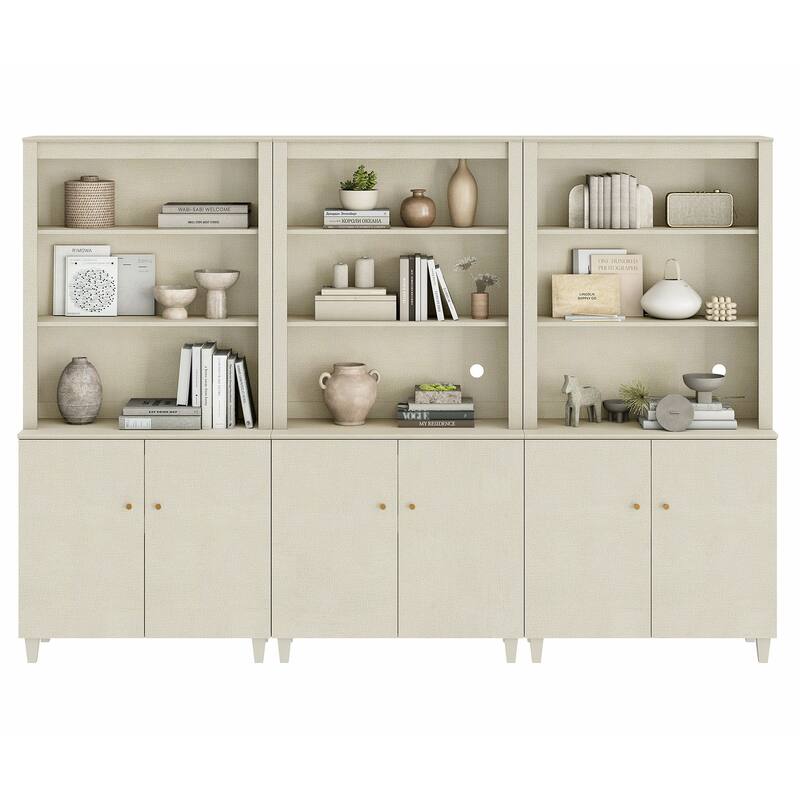 Modern 71" Tall Bookcase with Shelves & Storage Cabinet for Home Office