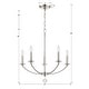 preview thumbnail 4 of 3, Mila 5 Light Polished Nickel Chandelier - 23"W x 24"H