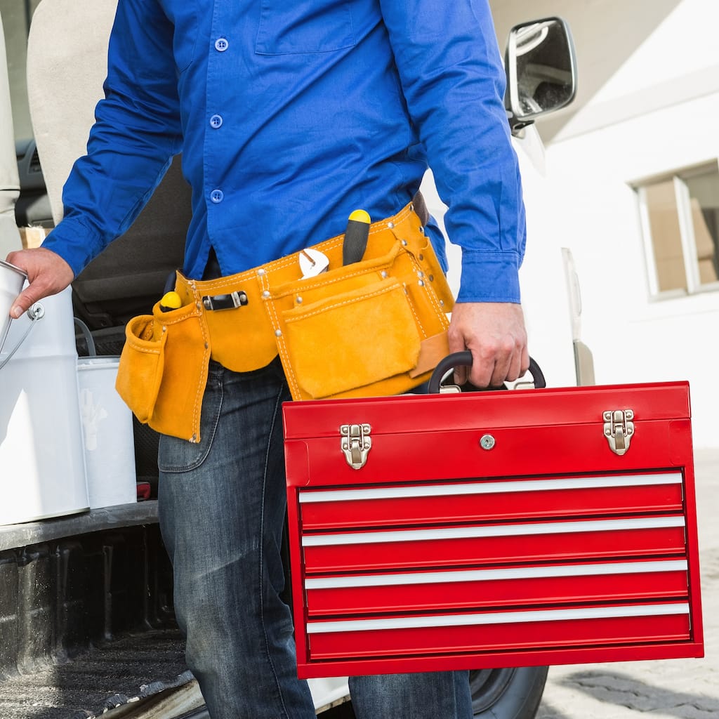 Portable Steel Tool Box with 4 Drawers,Cylinder Lock and Latch Closure