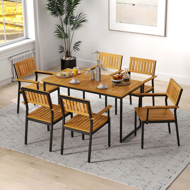 2/4PCS All-Weather Bistro Patio Dining Chairs Furniture Armchairs