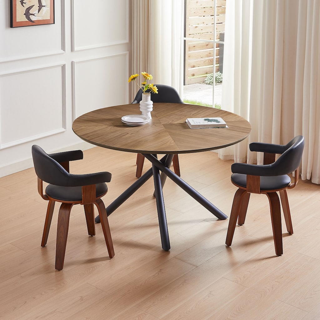 47.25'' Round MDF Coffee Table Cross Legs