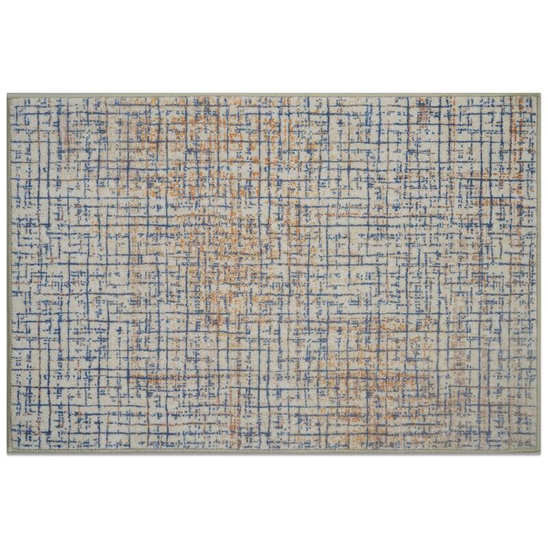 HomeRoots Striped Modern, Contemporary Rectangle Area Rug - 8' X 10'