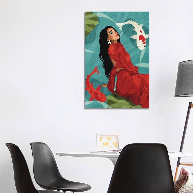 iCanvas "Connecting With Nature | Koi Fishes" by Phung Banh Canvas Print - 40x26x1.5
