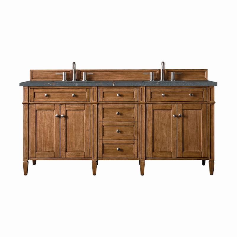 James Martin Vanities 650-V72-3PBL Brittany 72" Double Basin Poplar - Saddle Brown