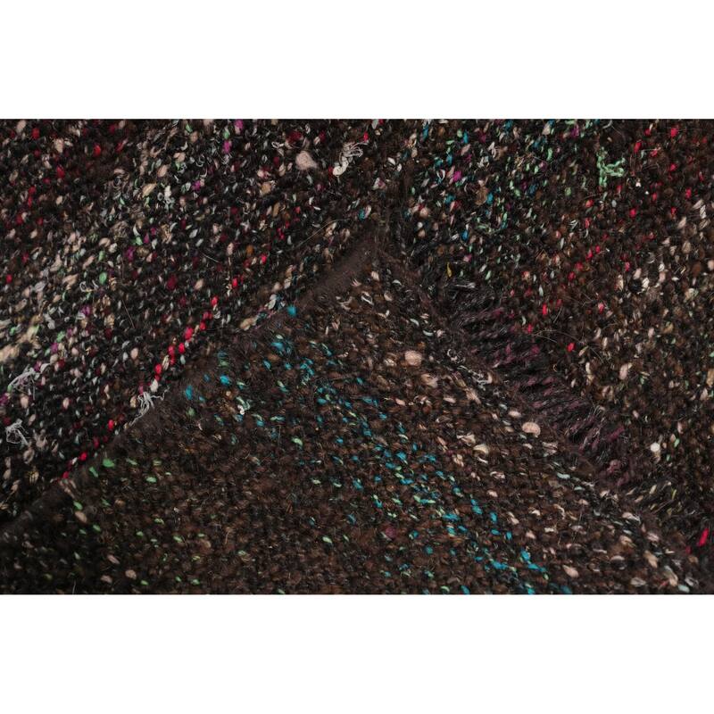 Hand Woven Oriental 100% Wool Carpet Modern Tribal Multi-Colored Kilim Runner Rug - 11' 2'' X 2' 8''