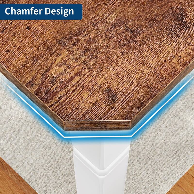 Farmhouse Dining Table for 6-8 People - Rustic Industrial Kitchen Table for Dining Room