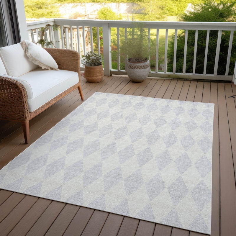 Machine Washable Indoor/ Outdoor Chantille Diamonds Rug