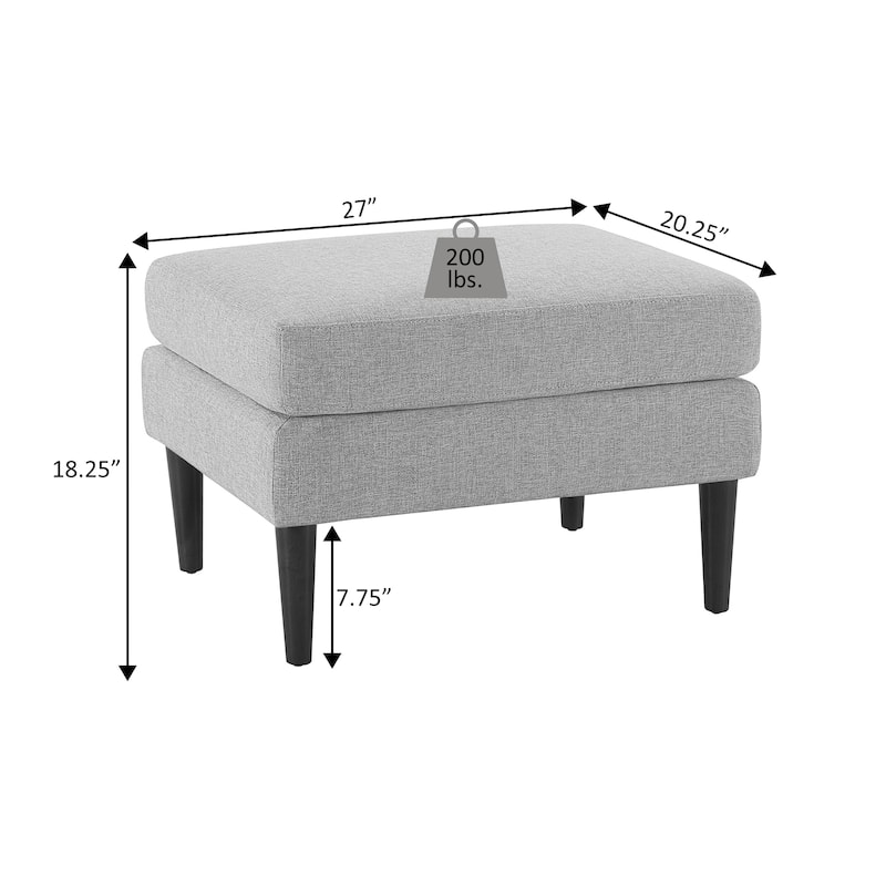 Convenience Concepts Designs4Comfort Marlow Mid Century Ottoman
