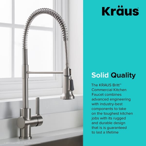 Kraus Britt Commercial 3 Function 1 Handle Pulldown Kitchen Faucet Overstock 19496508